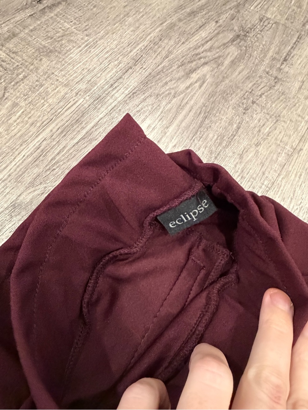 NWOT Eclipse Paperbag Tie Waist Trousers in Black & Burgundy Bundle - Picture 2 of 4